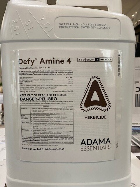 Defy Amine 4, 2,4-D Group 4 Broadleaf Herbicide